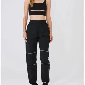 ALO Yoga Black Reflective Track Pants